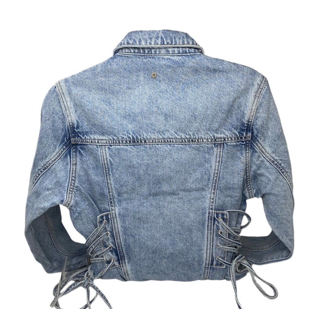 Lana Denim Jacket by Aureta @ Free People XS Color Blue Fawn NWT - Picture 8 of 12